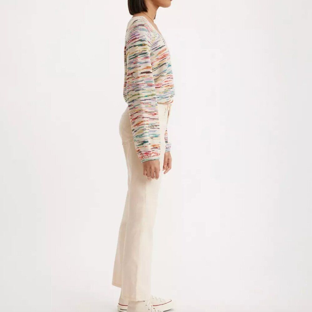 Levis Middy Ankle Bootcut Corduroy Jeans Pants Cream Casual Neutral Size 24 - Picture 4 of 14